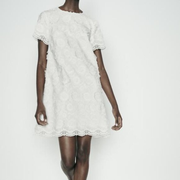 Zara FRINGED MINI DRESS - Picture 1 of 9